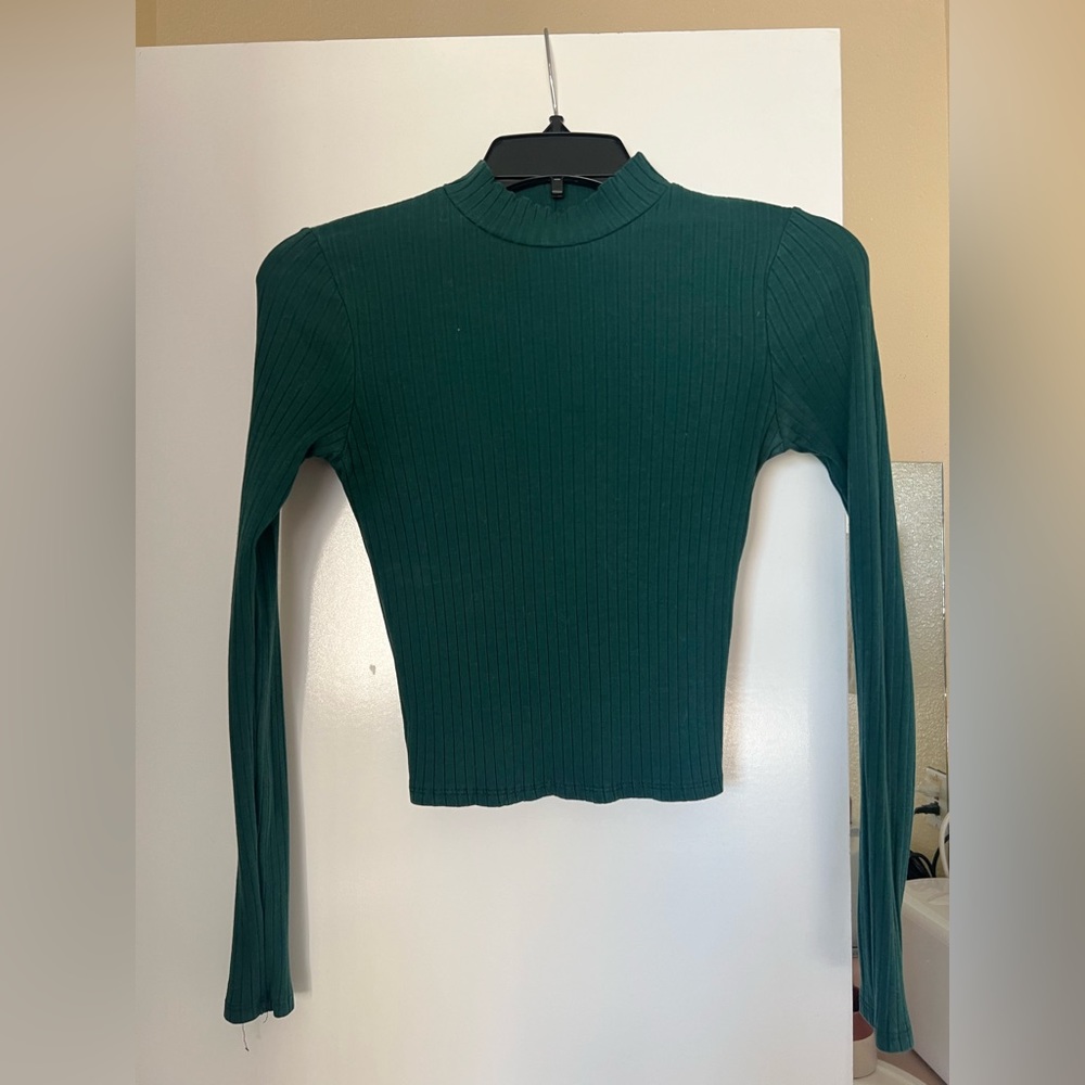 Dark green mock neck long sleeve